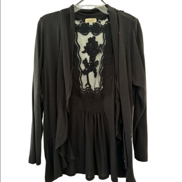 🌹Elegant Black Lace Cardigan - Picture 1 of 9